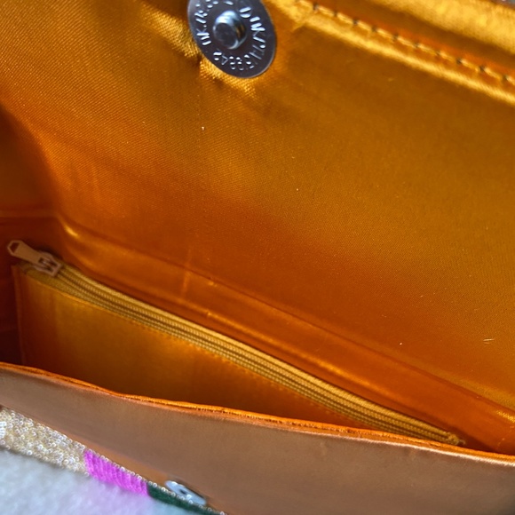 New! Golden Handmade Beaded Clutch - Picture 7 of 7